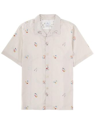 Paul Smith Abstract Printed Cotton Short-Sleeve Casual Shirt