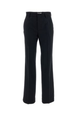 Cellar Door Blue Dora Tropical Virgin Wool Straight-Leg Pants