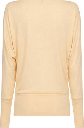 Toteme Womens Boatneck Viscose Top Yellow Knitwear Sweater