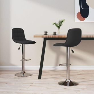 vidaXL Taburetes De Cocina 2 Unidades Tela Negro Vidaxl