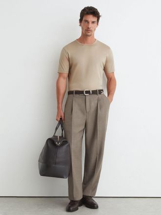 Reiss Sand Air-water Cotton Tailored-fit T-shirt, Xxl