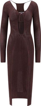 ADĀMO Andrea Adamo Knitted Kleedjes - Dames - Kleedjes - Bruin - M - Polyester - Kleedjes