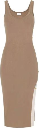 Elisabetta Franchi Gebreide midi-jurk - Beige