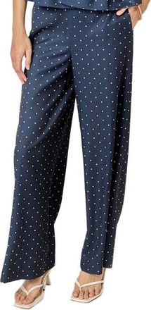 English Factory Polka Dot Wide Leg Pants in Navy at Nordstrom, Size X-Small