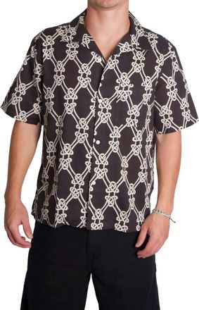 Knickerbocker Womens Knot Panama Cotton Shirt In Black