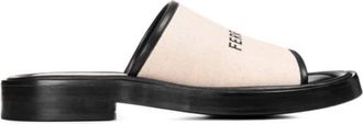 Ferragamo Ferragamo Logo Canvas Slide Sandals, Size 7 C