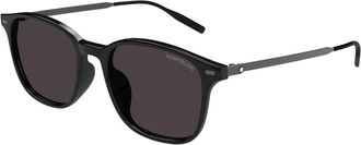 Montblanc MB0445SA Asian Fit 001 Mens Sunglasses Black Size 54