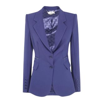 Elisabetta Franchi Dames, Jassen, Blauw, Maat: M Leer