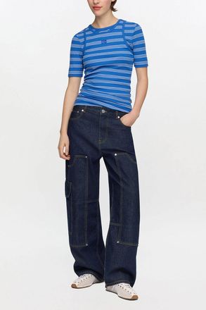 Ganni Navy Audri Jeans in Dark Rinse Denim - Size 24W/33L Organic Cotton