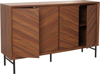 Hhg Hhg - Aparador 388, Armario C&oacute;moda Aparador Alto, 94x151x40cm, Marr&oacute;n