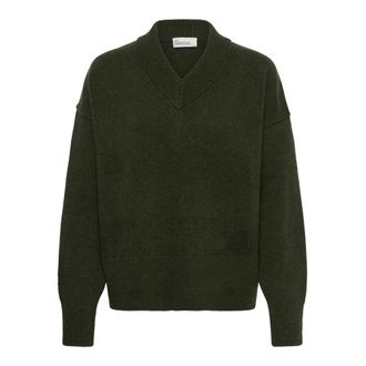 MY ESSENTIAL WARDROBE V-hals gebreid - Dames - Truien - Groen - Maat: M/L