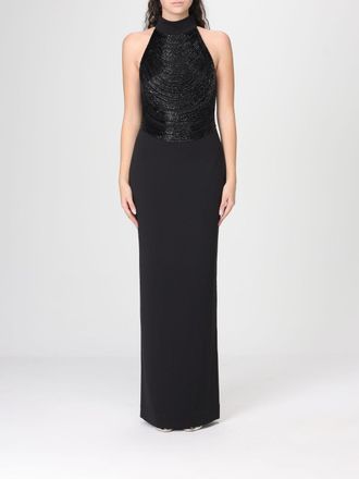 Solace London Abito lungo Solace London in cr&ecirc;pe con frange gioiello