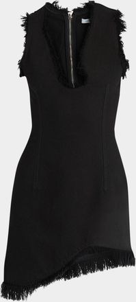 Ferragamo Raw-Edge Sleeveless Denim Mini Curve Dress