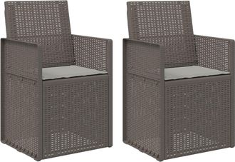 vidaXL Sillas De Comedor De Jard&iacute;n 2 Uds. Gris Claro Pp Vidaxl