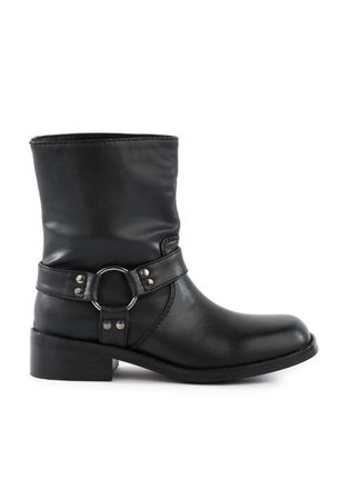 BC Footwear Womens Rise Up Vegan Moto Boots In Black