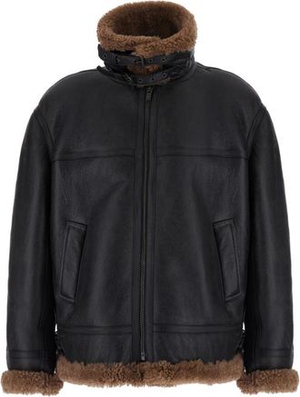Saint Laurent Black Mock Collar Jacket