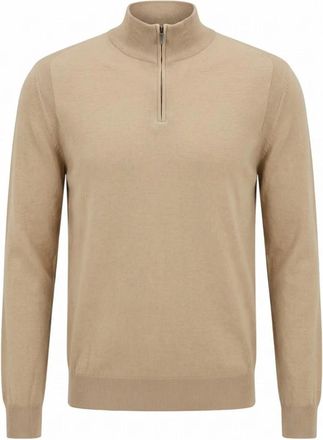 HUGO BOSS Ritsluiting Trui - Heren - Coltruien - Bruin - L - Kasjmier - Truien & Vesten