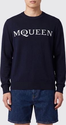 Alexander McQueen McQueen Pullover girocollo in cotone con logo jacquard