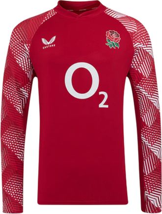 Castore Volwassen unisex Engeland Rugby Wedstrijd Top (Rood, Wit)
