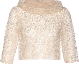 Fely Campo Embellished Beads Transparent Top