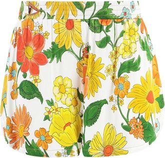 Stella McCartney Korte Broeken, Dames, Veelkleurig, S, Satijn, Printed Shorts