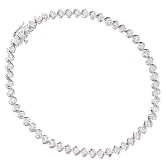 Diamant L'éternel 9ct witgoud, totaal 2,00 ct diamanten tennisarmband met een lengte van 18,2 cm