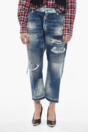 Dsquared2 Cropped Fit Jeans COMBAT with Vintage Effect 20cm Dsquared2