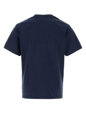 Sporty & Rich Mens Navy Blue Cotton T-Shirt Darknavywhite Exterior Exterior: T-shirts And Polos