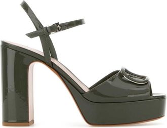 Valentino Garavani Green Solid V Logo Pumps