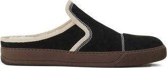 Lanvin suede leather slip-on sneakers - men - Sheep Skin/Shearling/Calf Suede/Rubber - 11 - Black