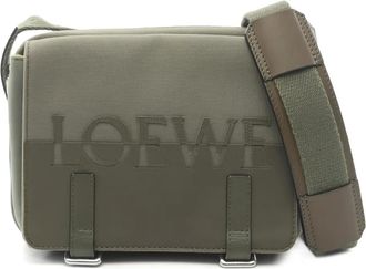 Loewe 2000s xs Military leather messenger bag - Green
