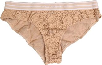 Dolce & Gabbana High Waist Brief Panty - Dames - Onderbroek - Beige - L - Nylon - Ondergoed