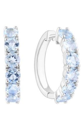 Effy Stone Pav&eacute; Hoop Earrings in Blue at Nordstrom Rack