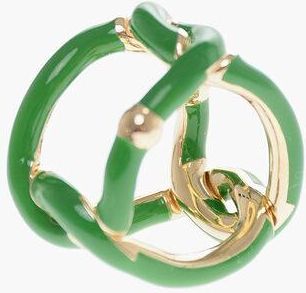 Bottega Veneta Anello Intrecciato in Argento Smaltato taglia 11