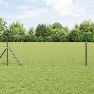 Berkfield Home Hexagon Fence Grey 0.8x25 m Steel