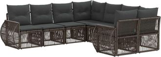 vidaXL Conjunto De Sof&aacute;s De Jard&iacute;n 8 Uds. 8-n&uacute;mero De Plazas Gris Vidaxl