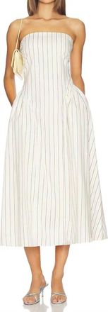 Faithfull The Brand Benetta Midi Dress In Fiora Stripe Lemon