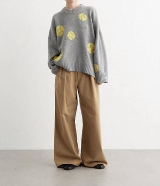 Baum Und Pferdgarten Crissa Knit Pull Over Sweater In Gray Tennis Balls