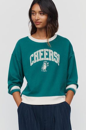 Maeve Cheers! Cotton Blend Graphic Sweatshirt