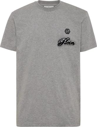 Philipp Plein Ronde Hals T-Shirt Basic Signature - Heren - T-shirts - Grijs - 4XL - Katoen - Tops