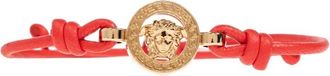 Versace Accessoires, unisex, Rood, ONE Size, Leer, Leren armband
