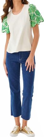 Lilly Pulitzer Brittan Knit Top In Coconut Shady Babe