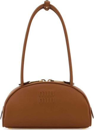 Miu Miu Brown Logo Small Shoulder Bag