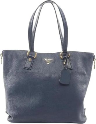 Prada Pre-owned Tote Bags, female, Blue, Size: ONE SIZE Pre-owned Vintage Tote Bag