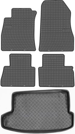OEM Juego De Alfombrillas De Goma Para Coche Y Alfombrilla Para Maletero Para Nissan Juke I Crossover (2014-2019)