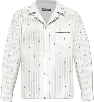 Dolce & Gabbana Gestreept patroon overhemd - Heren - Casual Overhemden - Wit - M - Katoen - Overhemden