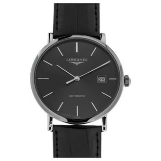 Longines Elegant Collection Automatic 39 mm - Dames - Horloges - Grijs - ONE Size - Leer - Accessoires