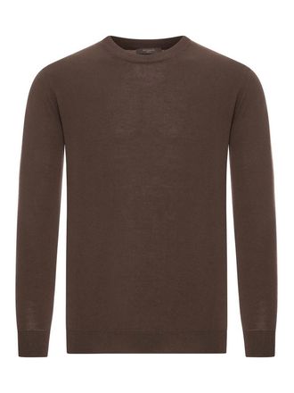 Zanone Slim Fit Crew Neck Sweater In Cotton Crepe