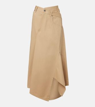 Loewe Asymmetric cotton midi skirt