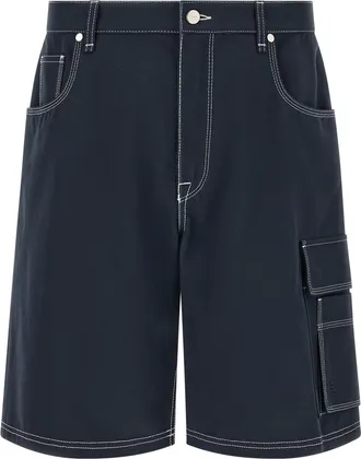 Fendi Blue Solid Relaxed Shorts